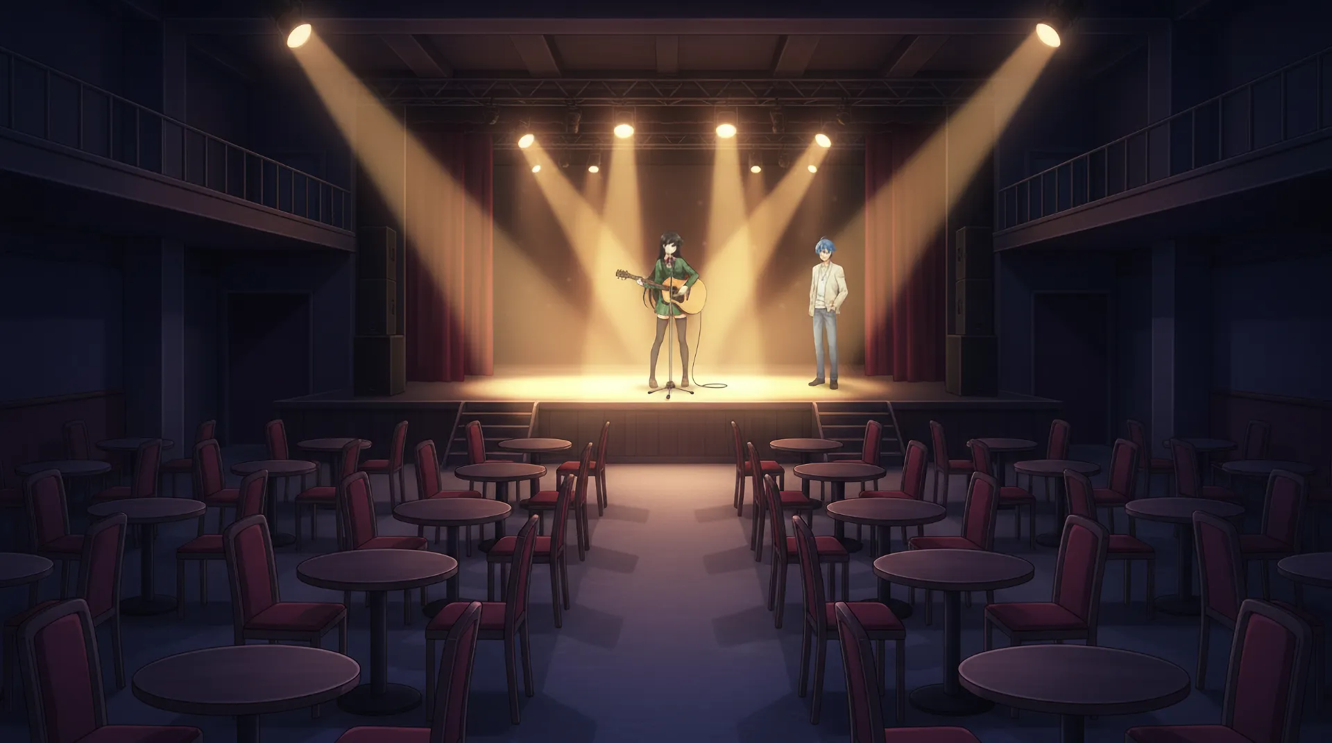 リリスが、客のいないシャングリラ・ナイト・フィーバーのステージで演奏する場面