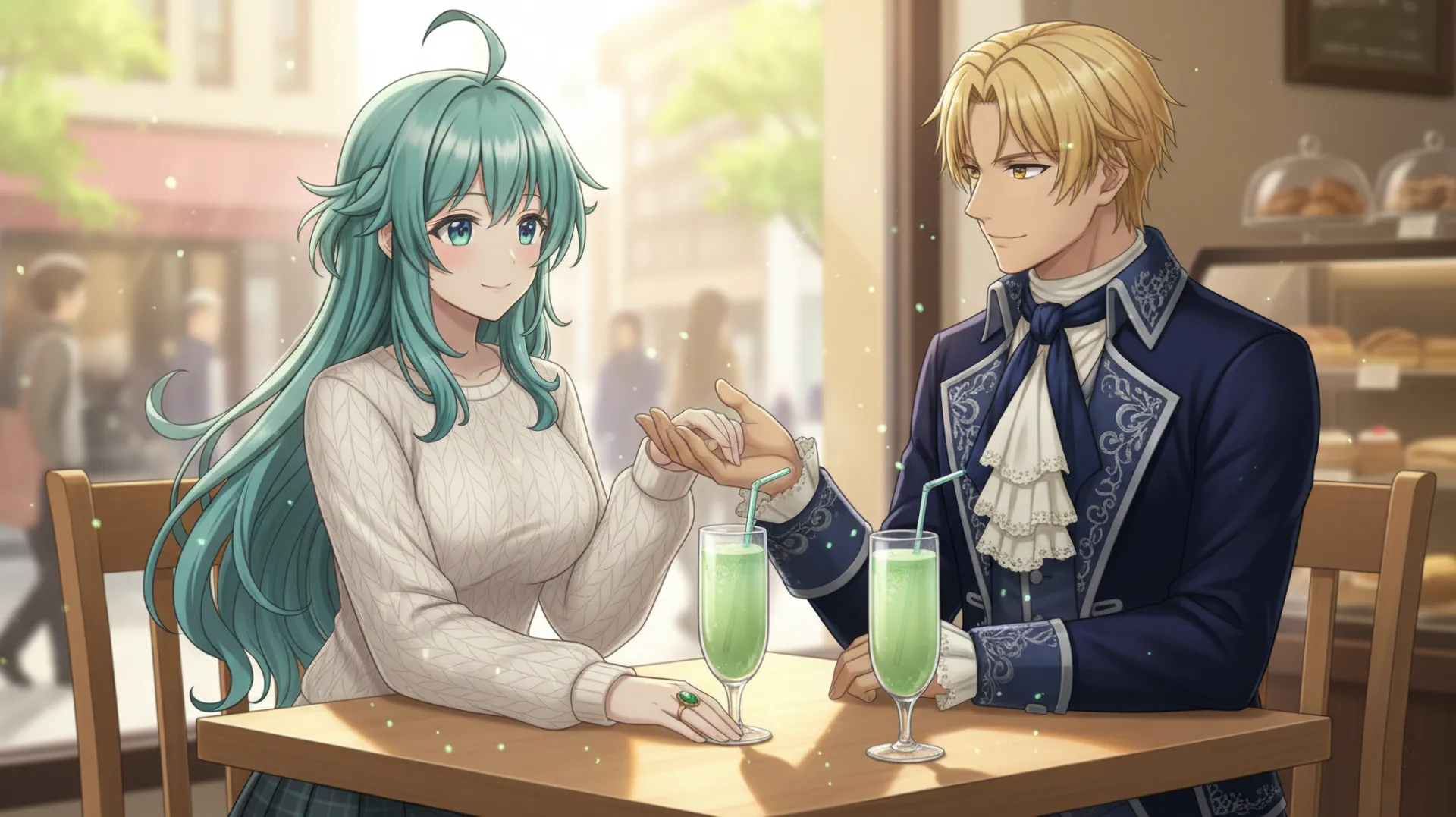 ラムリーザがそっとソニアの手を包む場面