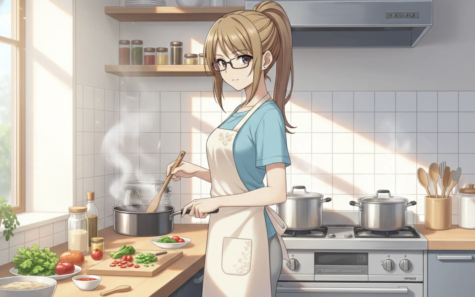 ロザリーンが料理している場面