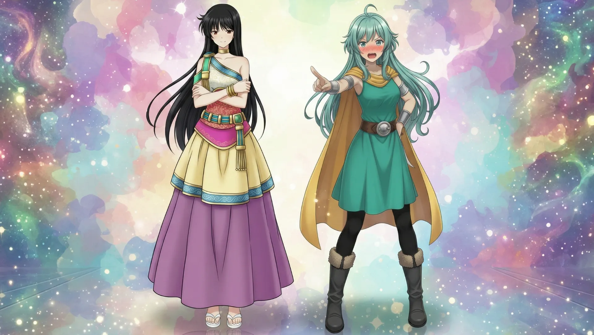 ラムリーザが、幼馴染のソニアとお嬢様のリリスを、選択させられる場面